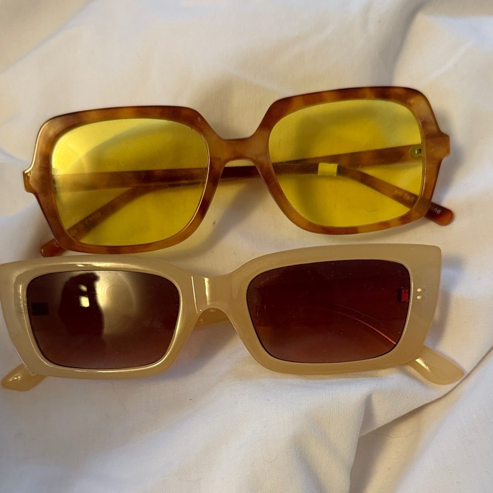 Stylish Tortoise and Beige Sunglasses Set